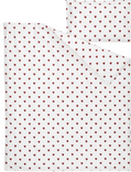 BARNDRÖM quilt cover/pillowcase for cot, white/red, 110x125/35x55 cm
