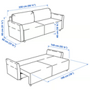 BRISSUND 3-seat sofa-bed, Hakebo dark grey