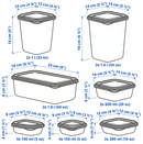 PRUTA Food container with lid, set of 17, green