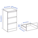 MALM Chest of 3 drawers, white, 40x78 cm