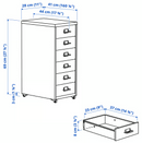 HELMER Drawer unit on castors, yellow, 28x69 cm