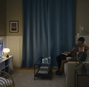 ROSENMANDEL blackout curtain, 1 pair, dark blue, 135x300 cm, room darkening, polyester