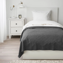 TJÄRBLOMSTER bedspread/blanket, grey, 150x210 cm