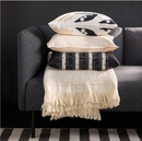 DRABOR Cushion cover, black/light beige, 50x50 cm