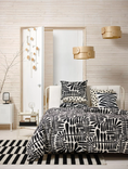 MAJSMOTT single duvet cover sets, black-white, 150x200/50x60 cm