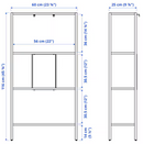 BAGGEBO Shelving unit, metal/white, 60x25x116 cm