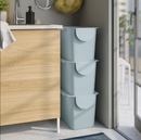 TRÖSKNING Bin with lid, light grey-blue, 25 l