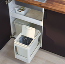 HALLBAR Bin with lid, light grey, 22 L