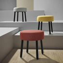 MÖRTFORS pouffe, diserod dark yellow, 47x47 cm