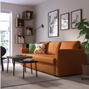 FRIHETEN 3-seat sofa-bed, faringe brown-orange