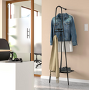 ÄLGANÄS Clothes rack with shoe storage, black, 46x39x166 cm