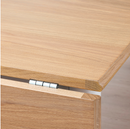 DANDERYD Dining table, oak veneer/white, 74/134x80 cm
