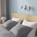 MALM double bed, white stained oak veneer, 160x200 cm/MALM bedside drawer, white stained oak veneer, 200 cm, 2 pack