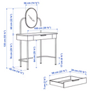 GRÅFJÄLLET Dressing table, white, 100x42 cm