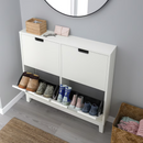 STALL Shoe cabinet with 4 compartments, white, 96x17x90 cm