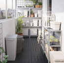 HALLBAR Bin with lid, light grey, 22 L