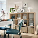 KALLAX Open Shelving Unit, white stained oak effect, 112x147 cm