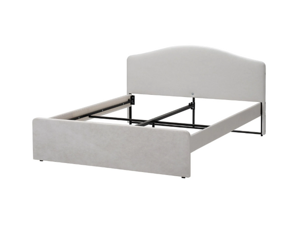 RAMNEFJÄLL double bed frame/RAMNEFJÄLL bed cover, kilanda light beige, 160x200 cm
