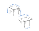 DANDERYD Dining table, oak veneer/white, 74/134x80 cm