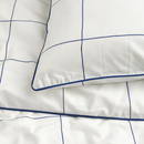 BREDVECKLARE Duvet cover and pillowcase, white blue/check, 150x200/50x60 cm