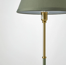 FLYGHOJD Floor lamp, brass/green-grey