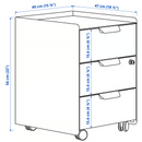 TROTTEN Drawer unit w 3 drawers on castors, anthracite