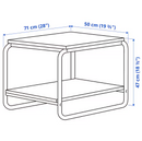BAGGBODA Side table, white, 71x50 cm