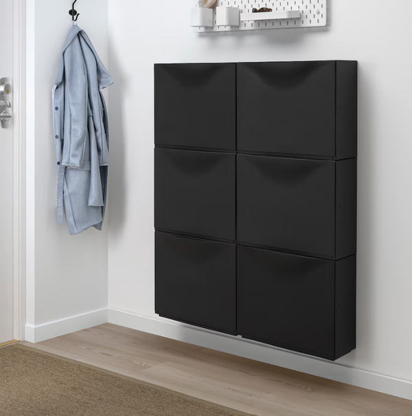 TRONES Shoe cabinet/storage, black, 52x18x39 cm