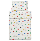 GRÖNFINK Duvet cover 1 pillowcase for cot, multicolour, 110x125/35x55 cm