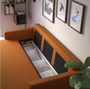 FRIHETEN 3-seat sofa-bed, faringe brown-orange