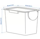 TRÖSKNING Bin with lid, light grey-blue, 25 l