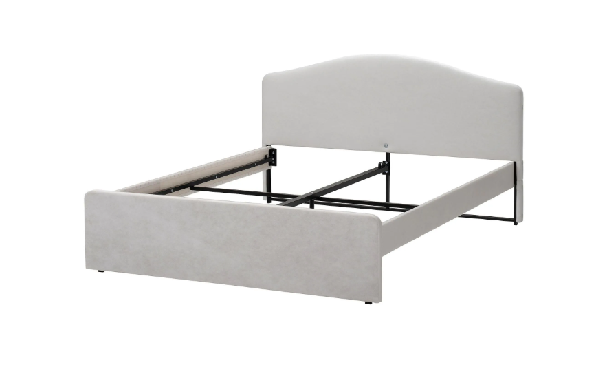 RAMNEFJÄLL double bed frame,/RAMNEFJÄLL klovsta gray-white, 160x200 cm