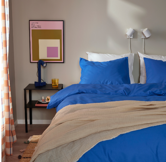 PILTANDVINGE Duvet cover and 2 pillowcases, blue, 200x200/50x60 cm