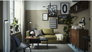 SKONABACK 2-seat sofa-bed, vissle yellow/green