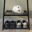 ÄLGANÄS Clothes rack with shoe storage, black, 46x39x166 cm