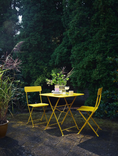 SUNDSÖ foldable table, high-gloss yellow, 65x65 cm