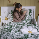 SKOGSDUVA kids' bedding set, white/green, 150x200/50x60 cm