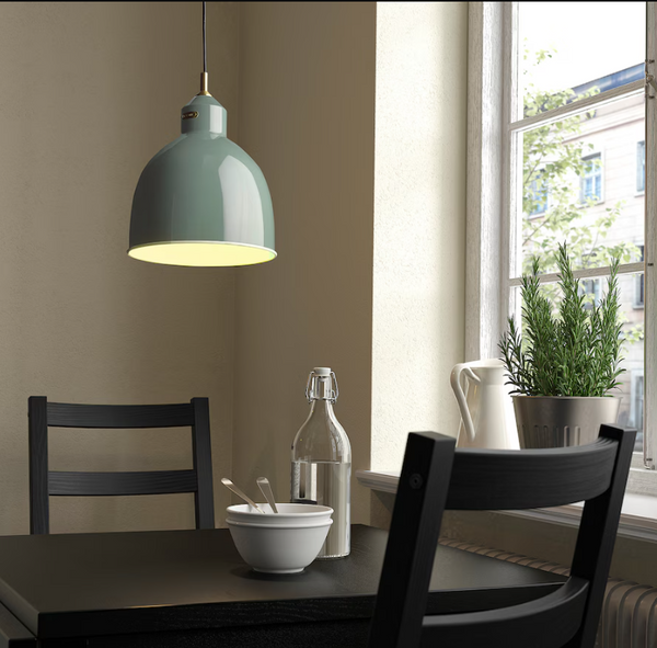 RÖDFLIK Pendant lamp, grey-green