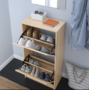 BISSA Shoe cabinet with 2 compartments, oak effect, 49x28x93 cm