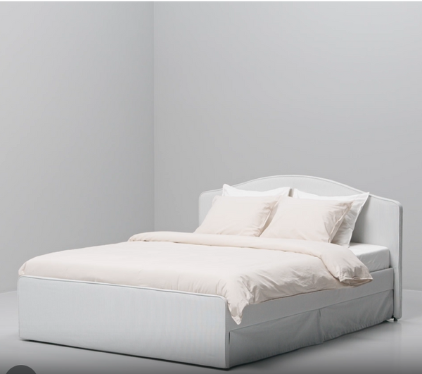 RAMNEFJÄLL double bed frame, klovsta gray-white, 140x200 cm