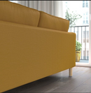 PÄRUP 3-seat sofa with chaise longue cover, vissle yellow-brown