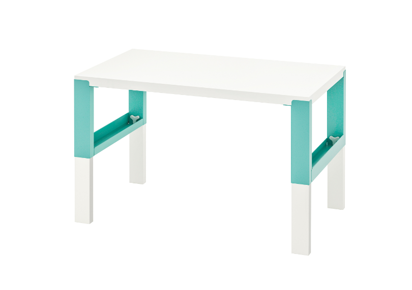 PÅHL Desk, white/turquoise, 96x58 cm
