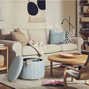 ATERLÖGA pouffe with storage, kilanda light blue