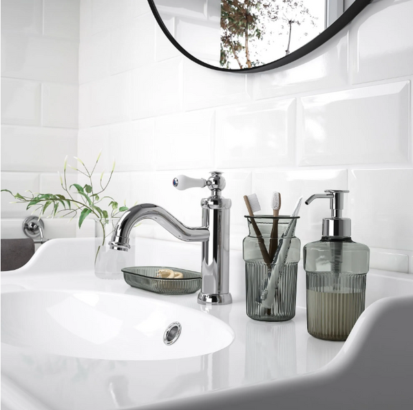 BROFJARDEN 3-piece bathroom set, grey