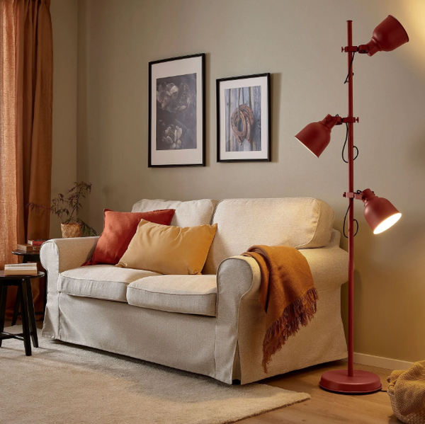 HEKTAR floor/reading lamp, brown-red