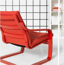 POÄNG Armchair frame with low back, red stained / POÄNG cushion, vissle red