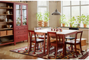 PINNTORP Table, light brown stained/red stained, 125x75 cm
