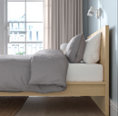 MALM Bed frame, high, white stained oak veneer, 180x200 cm/MALM bedside drawer, white stained oak veneer, 200 cm, 2 pack