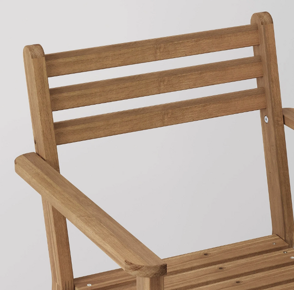ASKHOLMEN chair with armrests, darkbrown, without cushion