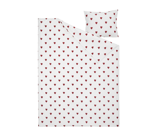 BARNDRÖM single duvet cover sets, white/red, 150x200/50x60 cm